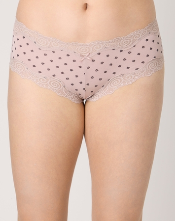 Scalloped Lace Trim Cheeky Hipster Underwear