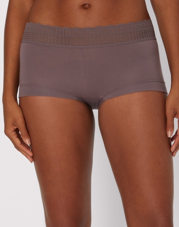 Cotton Boyshort with Lace