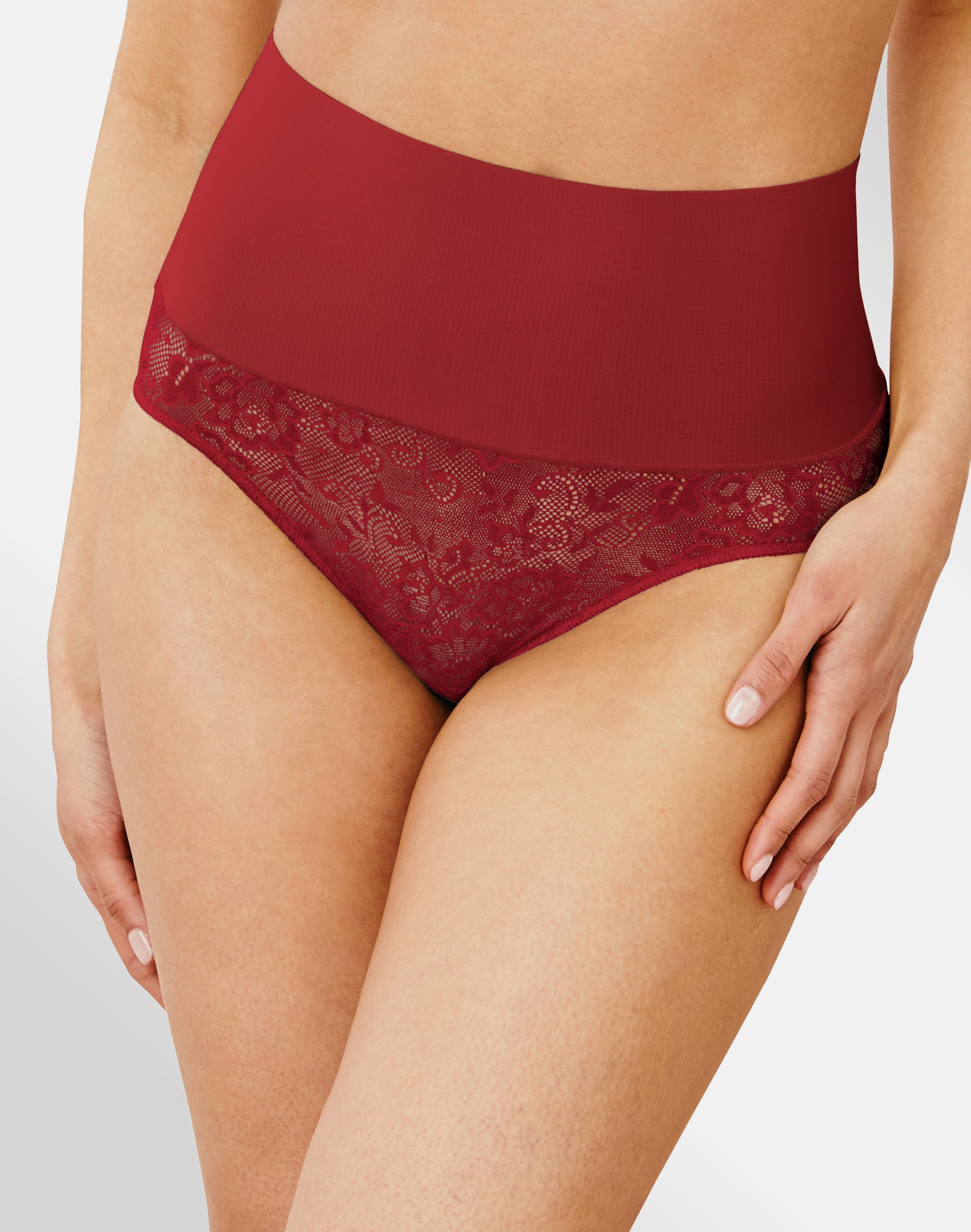Maidenform Eco Lace Firm Control High Waist Coscia Slimmer, Traspirante Shapewear Slip Modellanti, Evening Blush, L Donna