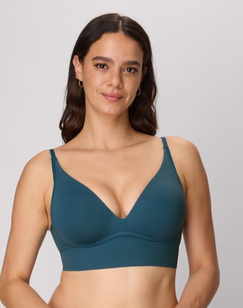 M Plunge Push-Up Bra, Seamless Convertible Longline Bralette (Plus Size Available)
