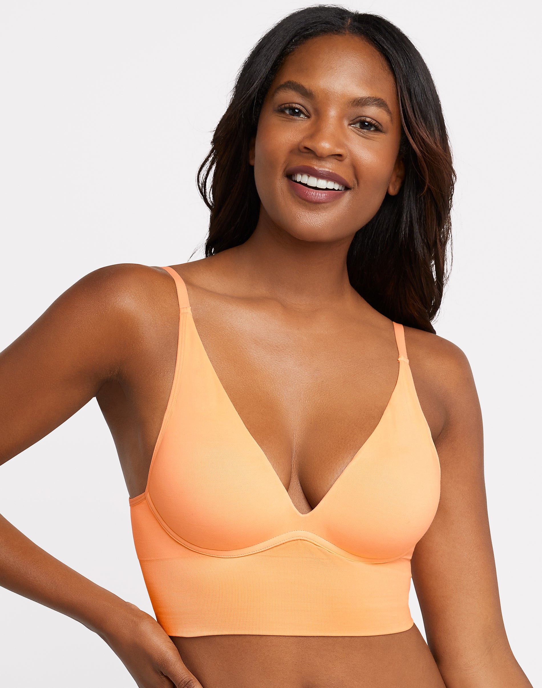 M Seamless Push-Up Bra, Convertible Longline Bralette (Plus Size