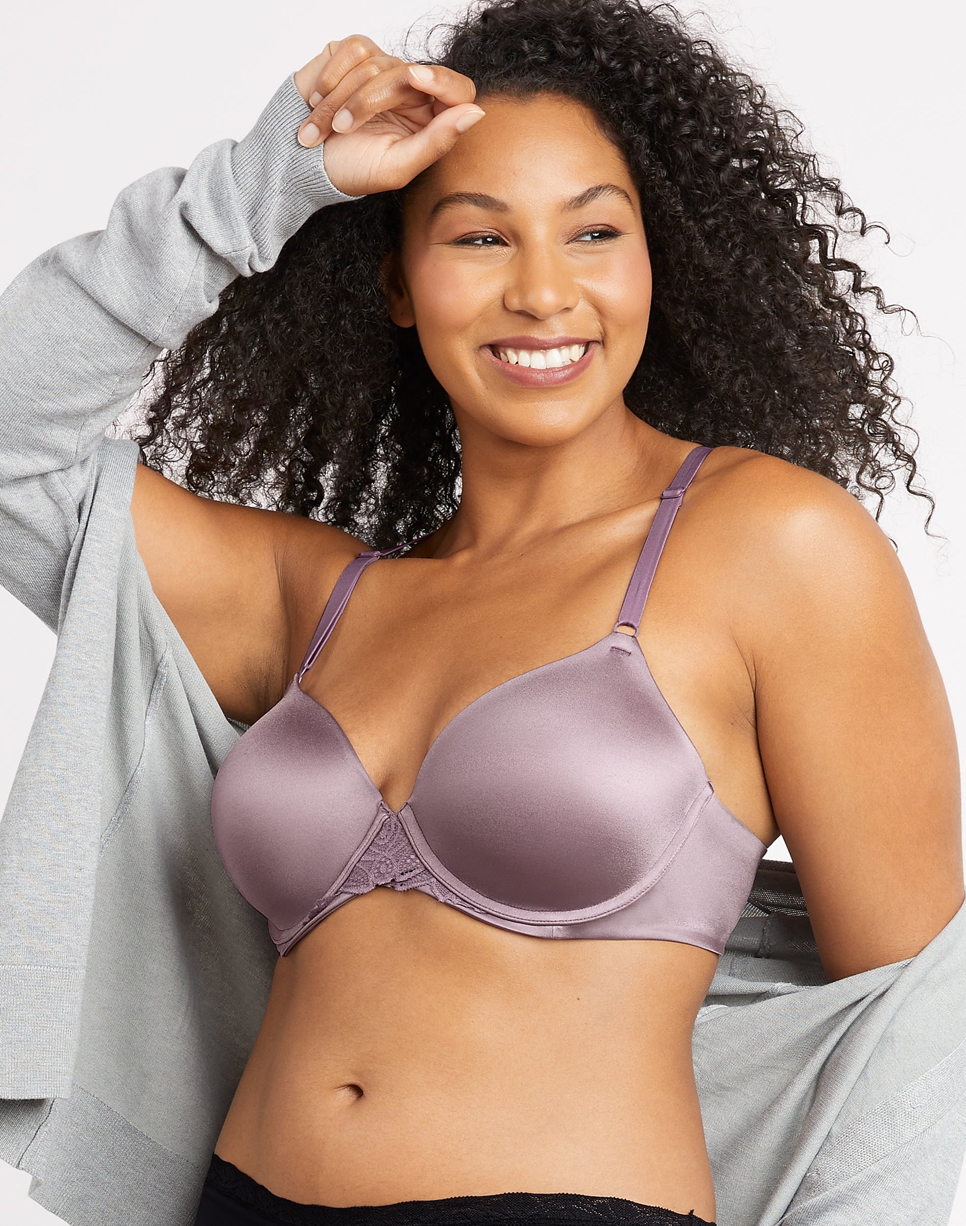 Maidenform One Fab Fit Everyday Modern Demi Underwire Bra (Plus Sizes Available) Perfectly Purple 34D Women's