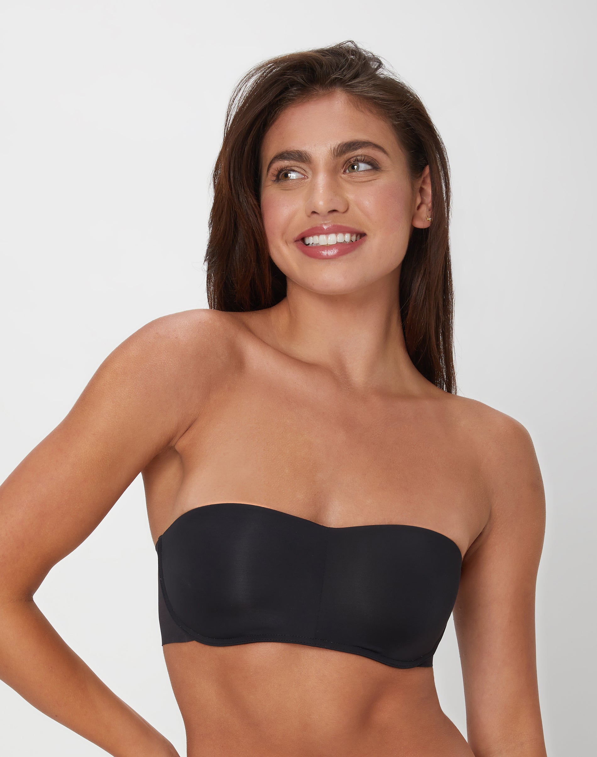 Maidenform Strapless Bra with Stay-Put Tech, Wireless (Plus Size Available) Black XL Women's