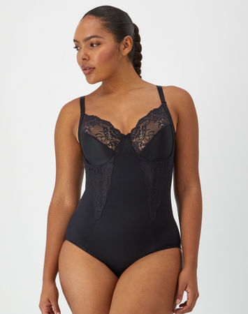 Ultra-Firm Tummy Control Shapewear Bodysuit with Built-In Underwire Bra